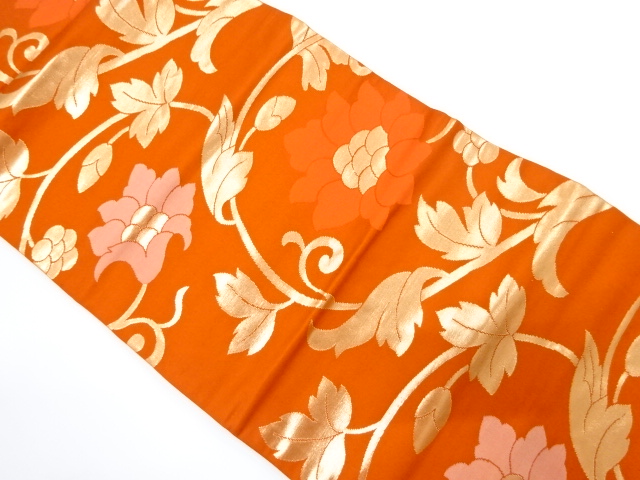 JAPANESE NAGOYA OBI / WOVEN FLOWER ARABESQUE